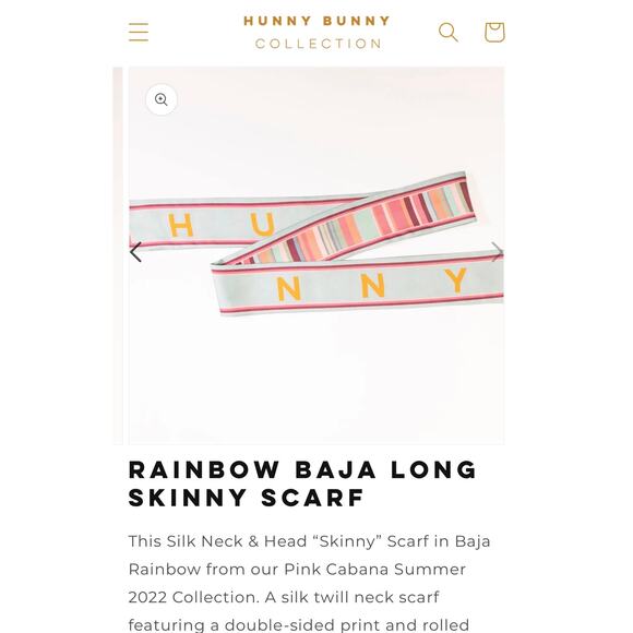 hunny bunny collection Rainbow Baja Long Skinny Hair Scarf - Picture 8 of 8